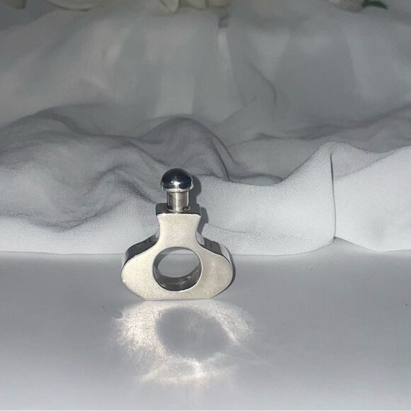 RARE! Sterling Silver Mexico 1970 Taxco Modernist Perfume Bottle - Picture 1 of 13